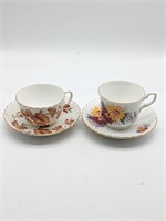 Set of Two Fall Themed Teacups