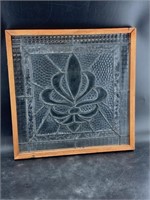Lovely cut and textured glass frame, 20.25" x 20.2