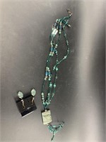 Assorted semi-precious stone jewelry with some sil