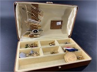 Jewelry box with tie clips, fashion jewelry etc.