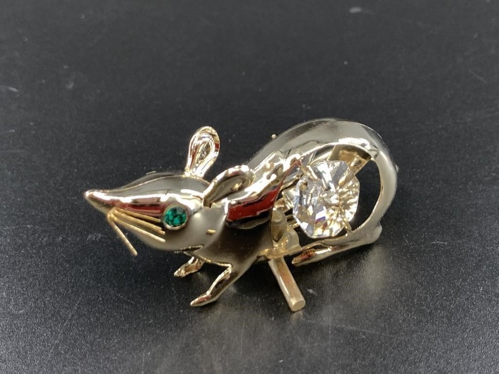 24kt Gold plated and Austrian crystal:  mouse
