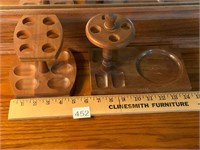 Deco Walnut Wooden Pipe Stand+