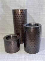 Bronze Colored Metal Tall Candle Holders