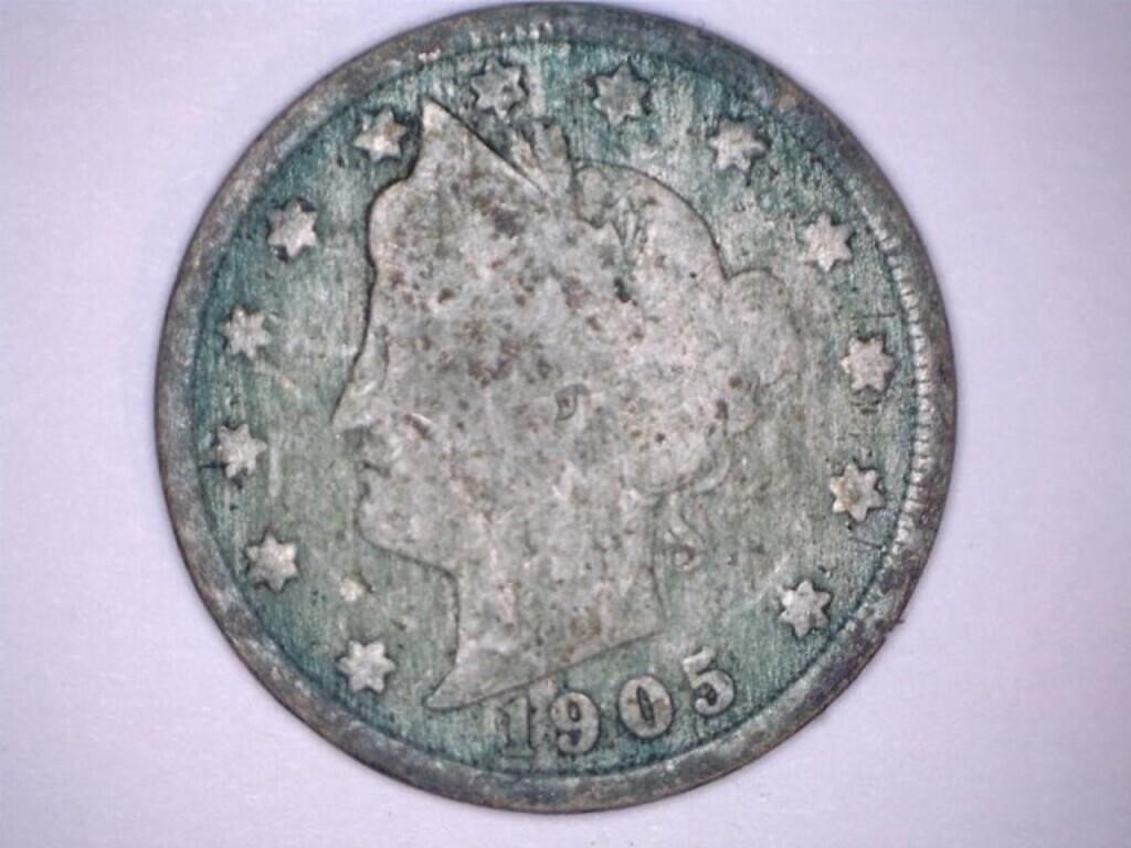 V Nickels (11)1901-1910; One 1893