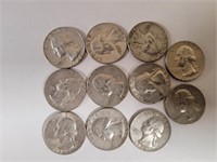 1964 Washington Quarters; 11 count