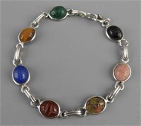 Beautiful vintage sterling scarab bracelet