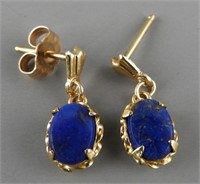 14K lapis lazuli earrings 1.1g
