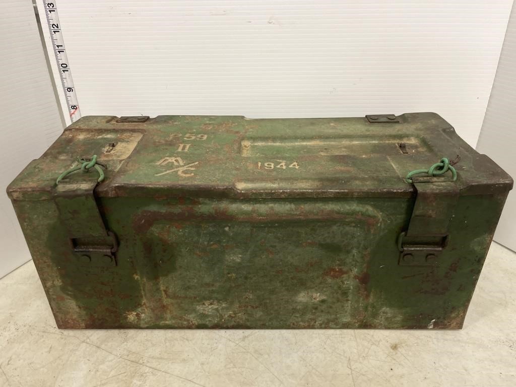 Green metal ammo box- 1944