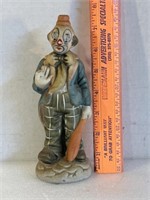 8” Vtg Hand Painted Ceramic Clown Suit Tie Statue