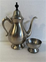 Stainless steel teapot and cup