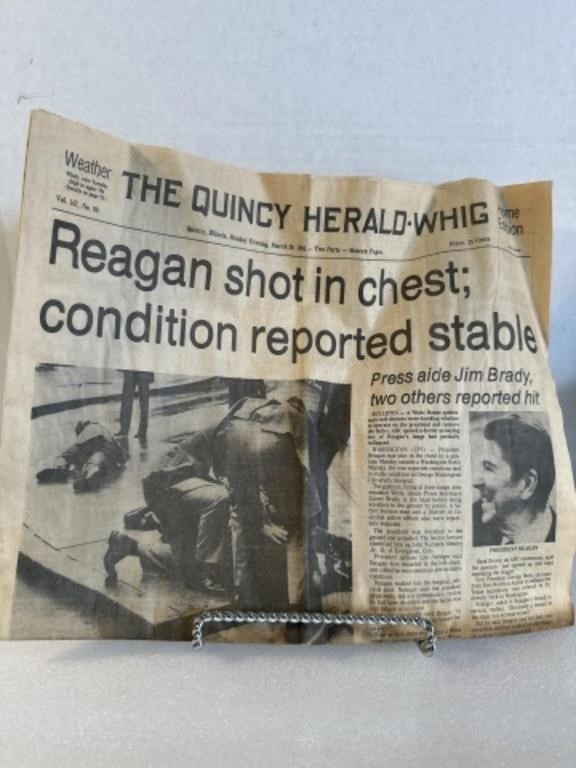 Quincy, Harold wig March 30, 1981. Reagan is