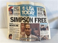 USA today October 4, 1995 O.J. Simpson is free