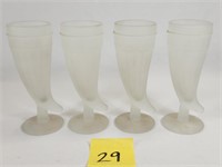 Set of (4) Satin Horn Soda Fountain Glasses