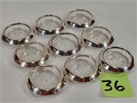 Frank M. Whiting Sterling & Glass Coaster Set