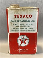 Vintage Texaco Pale Semaphore Oil Quart, Some