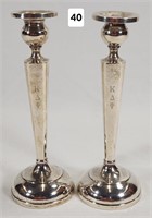 Sterling Silver 8" Pair of Candle Sticks