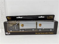 UPS Die Cast Tractor w/ 2 trailers