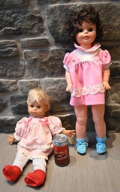 2 poupées vintages dont 1 de 24''