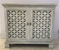 Vintage White Wash 2 Door Accent Cabinet
