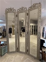 Silvered & Ornate Dressing Mirror