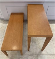 Modern Cedar Wood Living Room Accent Tables Set