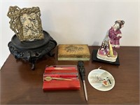 Vintage Japanese Geisha Figurine & Trinkets