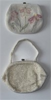 Vintage European White Beaded Handbags