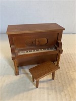 Piano music box with bench