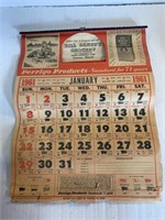 1961 advertising calendar for Bill Baker’s