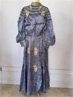 Victorian Blue Silk Dress
