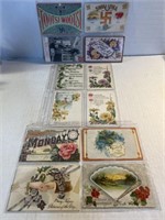 Vintage postcards in protective postcard sleeves