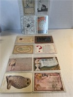 Vintage postcards in protective postcard sleeves