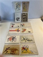 Vintage postcards in protective postcard sleeves
