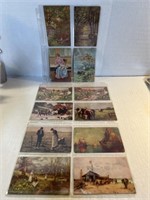 Vintage postcards in protective postcard sleeves