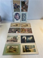 Vintage postcards in protective postcard sleeves