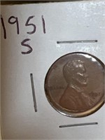 1951S wheat penny