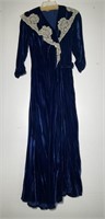 Vintage Blue Velvet Robe