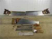 6 – Assorted handsaws, F-Vg: “Jackson” 16” steel