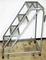Metal (4) Step Rolling Stairs 40"H 18"W