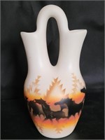 Navajo Wild Horses Pottery Wedding Vase