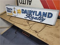 4' WORKING LIGHTED DAIRYLAND REALTY CLOCK SIGN