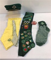 Girl Scout Items, Sash, Badges, Socks, Tie, etc.