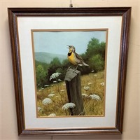 SIGNED 1974 DON R. ECKELBERRY ‘’MEADOWLARK’’ PRINT