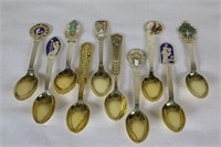 Set of 10 sterling silver spoons