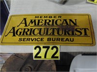 American Ag. Ser. Bureau, Tin 13x6, Rust