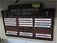 Dolly Madison  Ice Cream Board, Wood 31x20