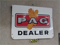P.A.G. Dealer, Tin 24x18, Split Dbl sided