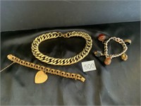 Vintage Gold Tone Necklace & Bracelets Elco 12K GF