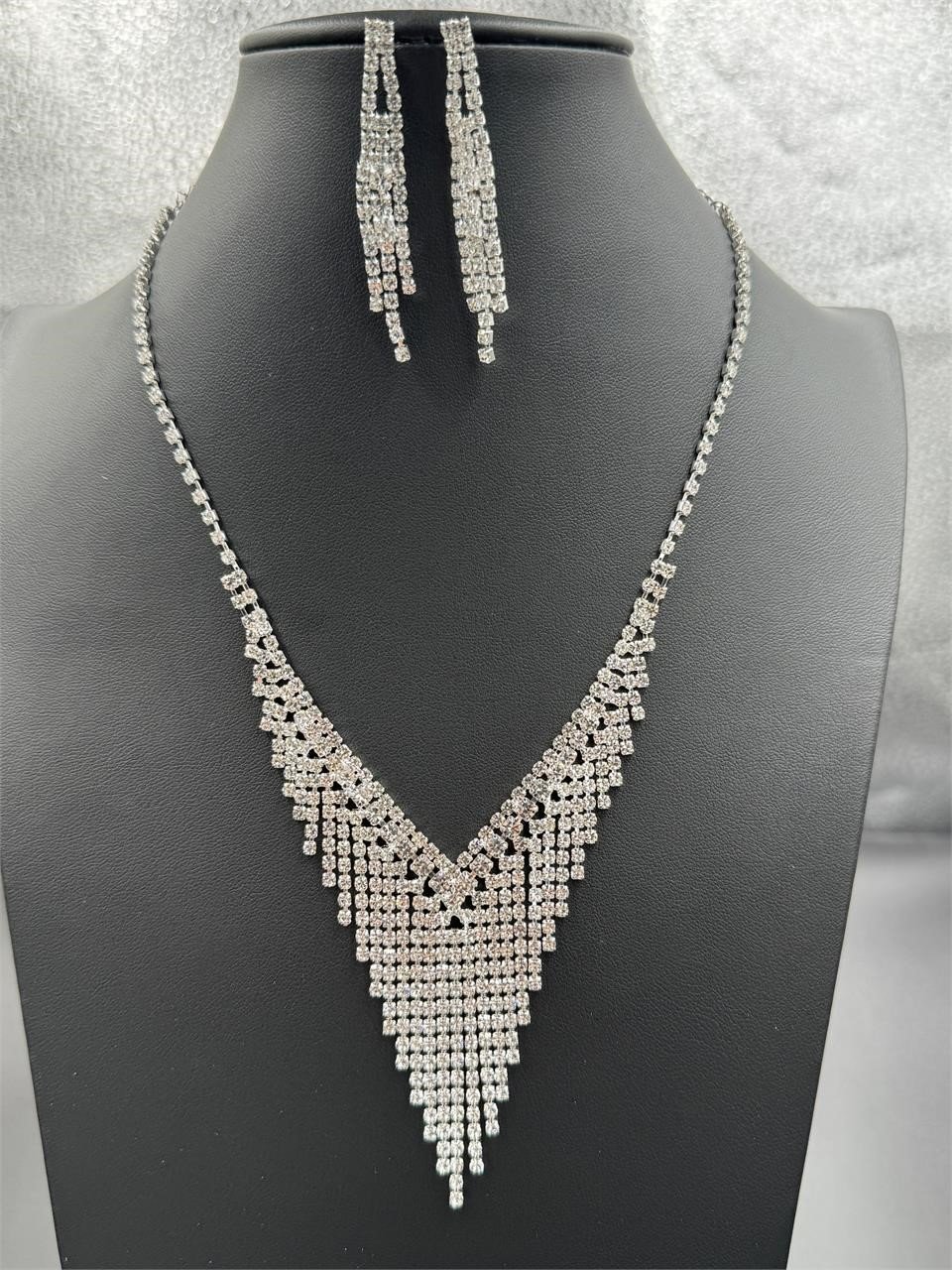 Swarovski Style Crystal Necklace and Earring Set