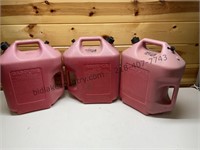 3 Plastic 6 Gallon Gas Cans